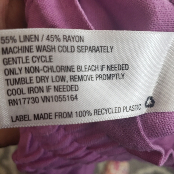 A New Day Linen Blend Purple Linen Shorts With Potato Sack Waist Sz S - Picture 9 of 9